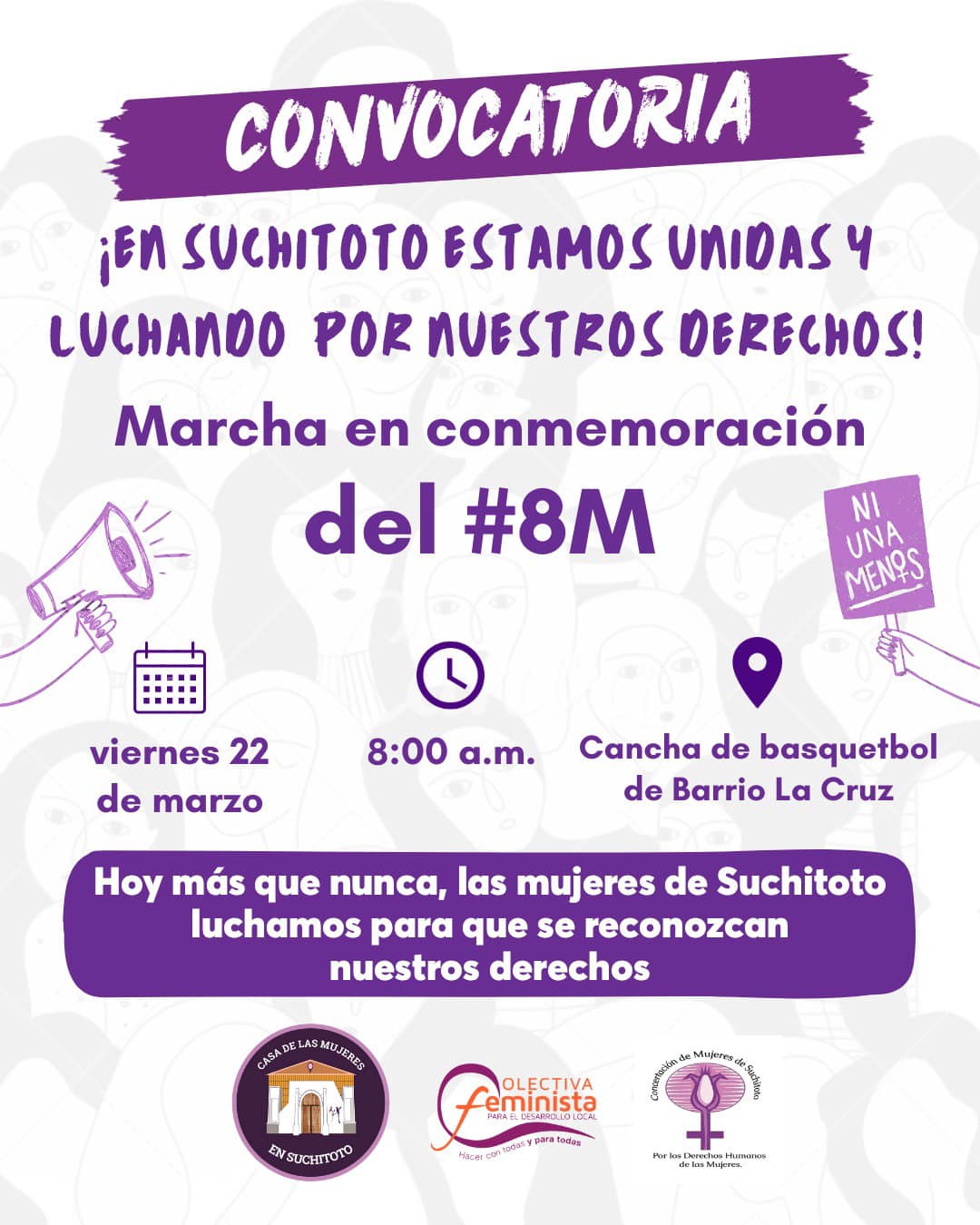 Marcha 22 de marzo en Suchitoto conmemoración del #8M
